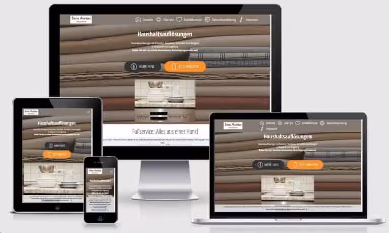 Responsive Web mit Mobirise Bootstrap 123haushaltsaufloesungen Wuppertal