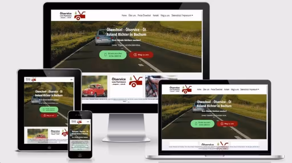 Responsive Web mit Mobirise Bootstrap Richter Ölservice