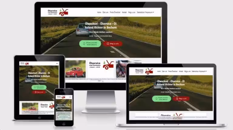 Responsive Web mit Mobirise Bootstrap Richter Ölservice