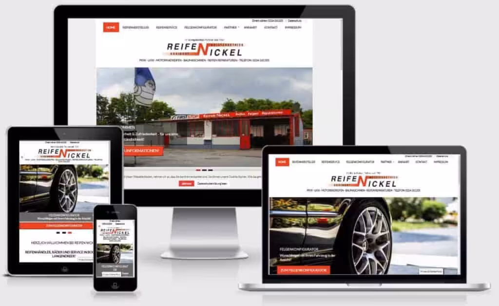 WebDesign Agentur Reifenhändler WordPress