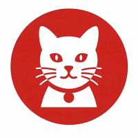 Instagram Icons erstellen mit KI - Dein schneller Weg zu professionellen Instagram‑Icons 3 Logo einer Katze in rotem Kreis, Webdesign Agentur Bergischesland.